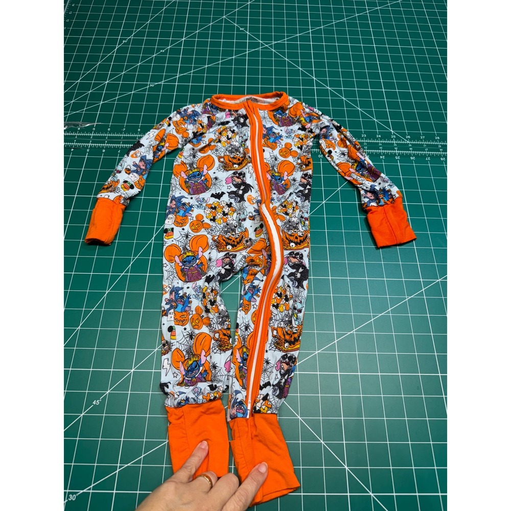 Disney Stitch Halloween Bamboo Viscose Zippy Sleeper 12-18M Orange Blue
